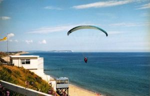 Paraglider soon after launching at Bournemouth in June 1997