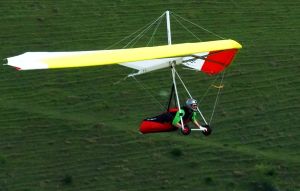 Hang glider at Mere, Wiltshire, England, in June 2020